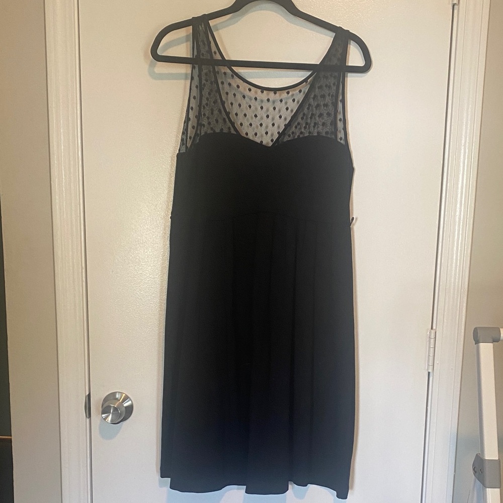 Torrid Black Mini Dress with Sheer Dot Detail